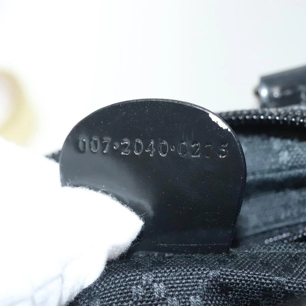 GUCCI Bamboo Hand Bag Nylon 2way Black Silver 007 2040 0275 Auth 141697 - Picture 10 of 16